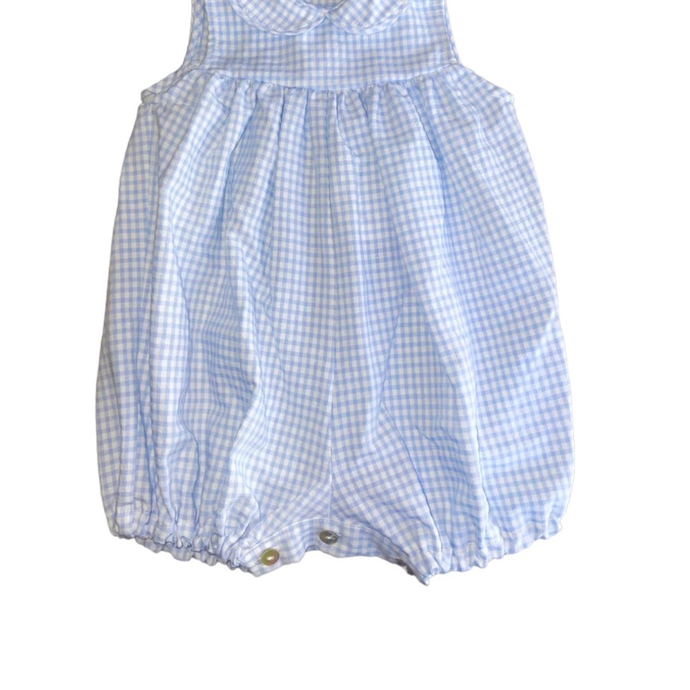 Blue Gingham Baby Bubble Romper - Kids Accessories